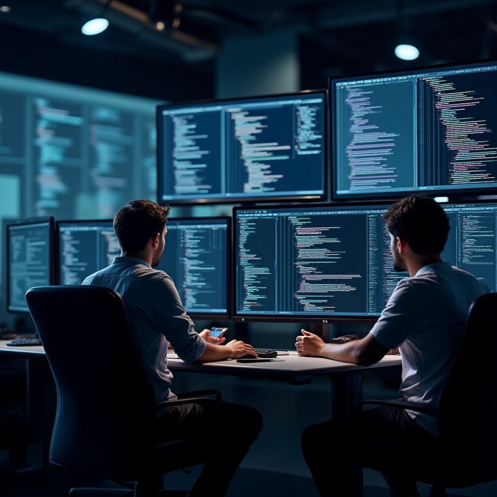 Equipo de desarrollo trabajando